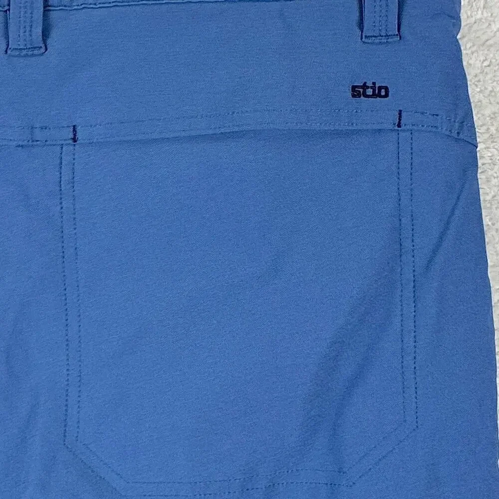 Stio Chino Shorts Mens 34 Blue Coburn Nylon Performance Stretch Preppy Outdoors